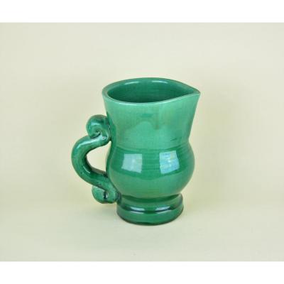 Callis (workshop Capron, Derval And Picault In 1947. Green Pitcher.