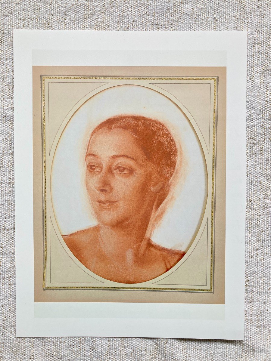 Alexandre Iacovleff (1887-1938). Portrait De Femme. Sanguine Sur Papier. -photo-3