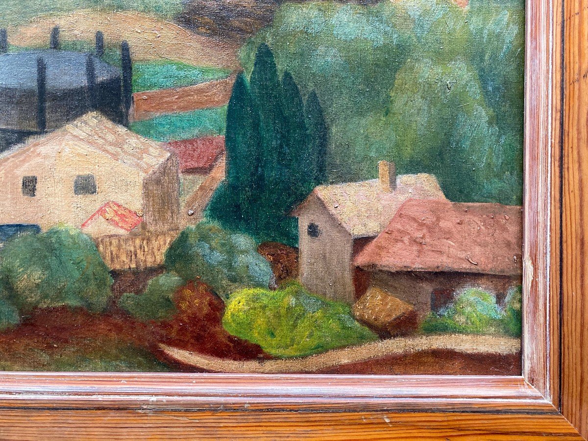 Pierre Charbonnier (1897-1978). Paysage De Campagne. Huile Sur Toile, Signée En Bas à Gauche.-photo-1