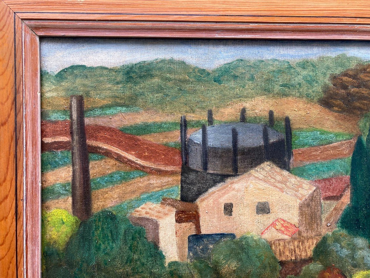 Pierre Charbonnier (1897-1978). Paysage De Campagne. Huile Sur Toile, Signée En Bas à Gauche.-photo-3