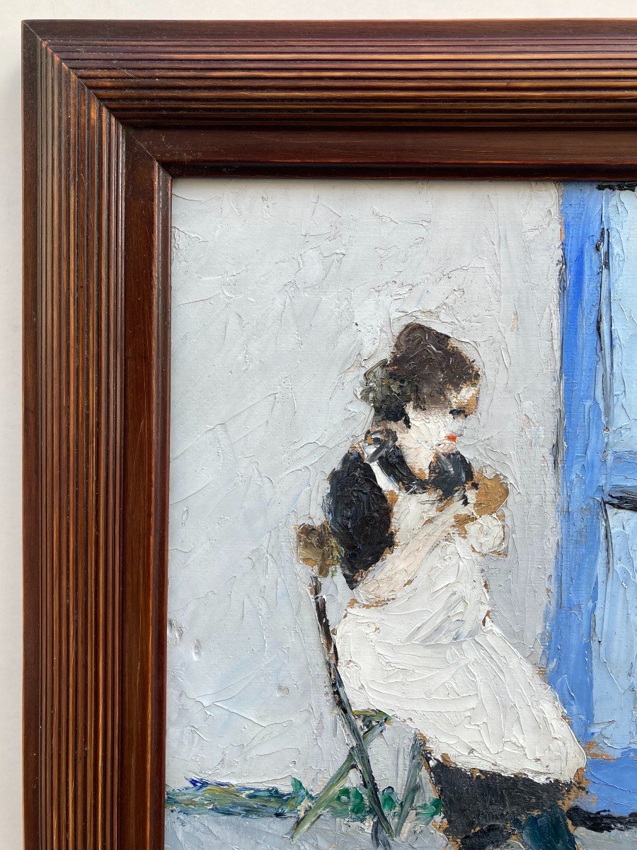 Henriette Deloras (1901-1941). La Couture. Huile Sur Carton, Signée En Bas à Gauche.-photo-2