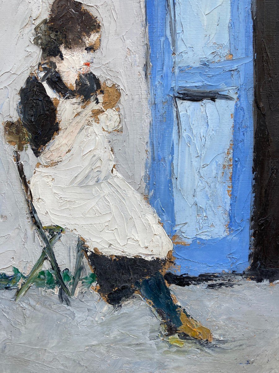 Henriette Deloras (1901-1941). La Couture. Huile Sur Carton, Signée En Bas à Gauche.-photo-6