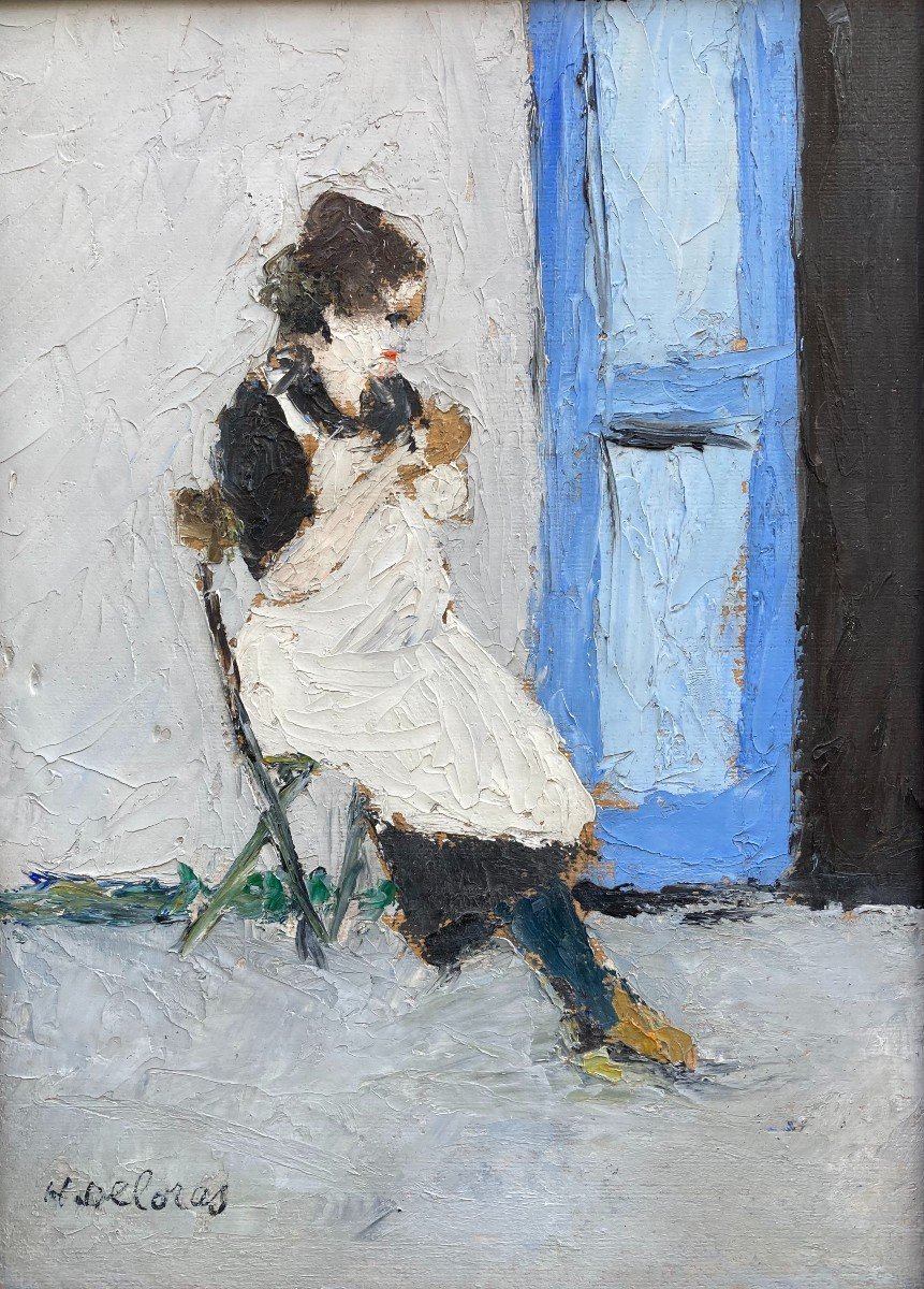 Henriette Deloras (1901-1941). La Couture. Huile Sur Carton, Signée En Bas à Gauche.