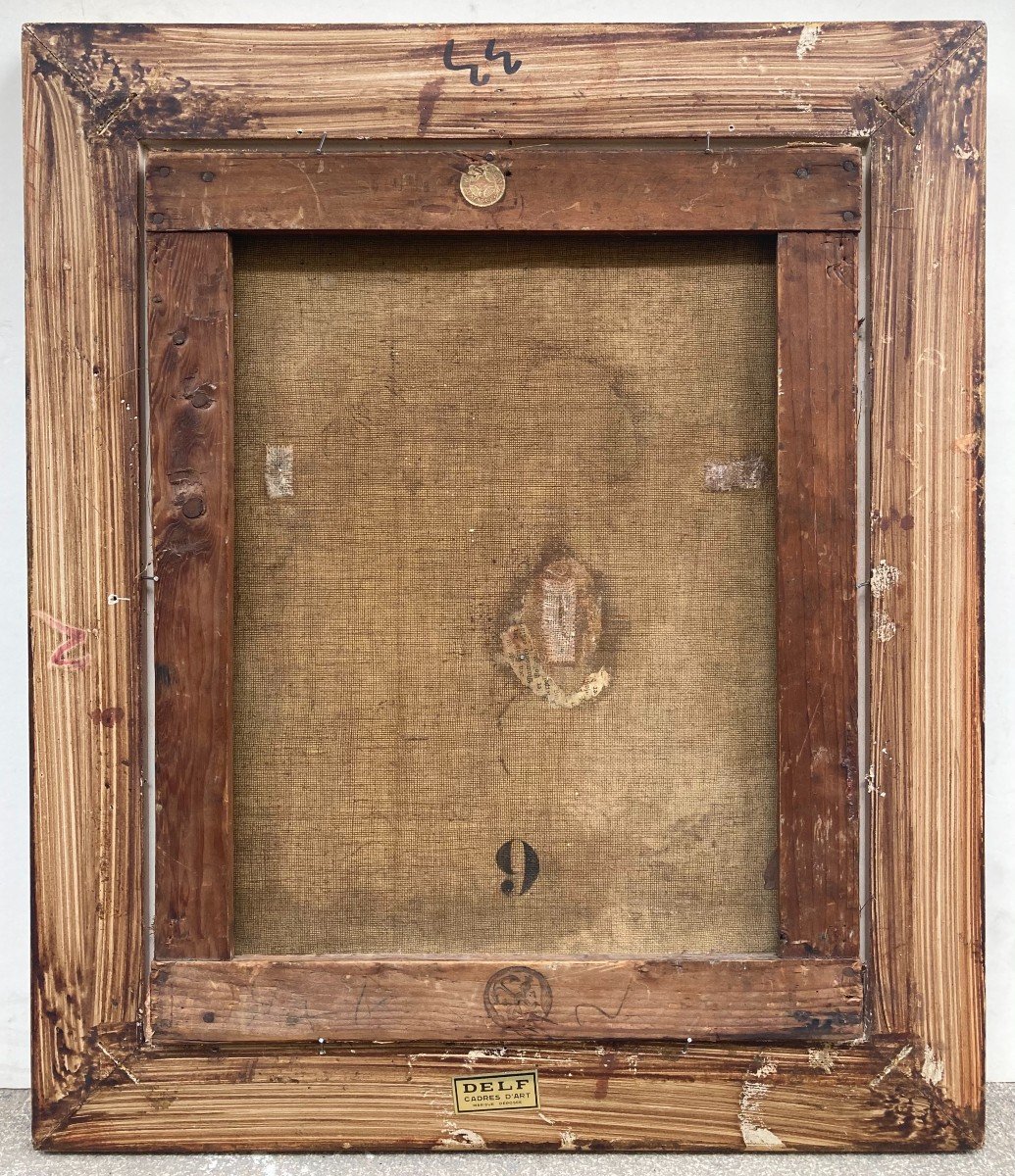 Ecole Française Vers 1900. La Surprise ou Portrait De Comédien. Huile Sur Toile.-photo-4
