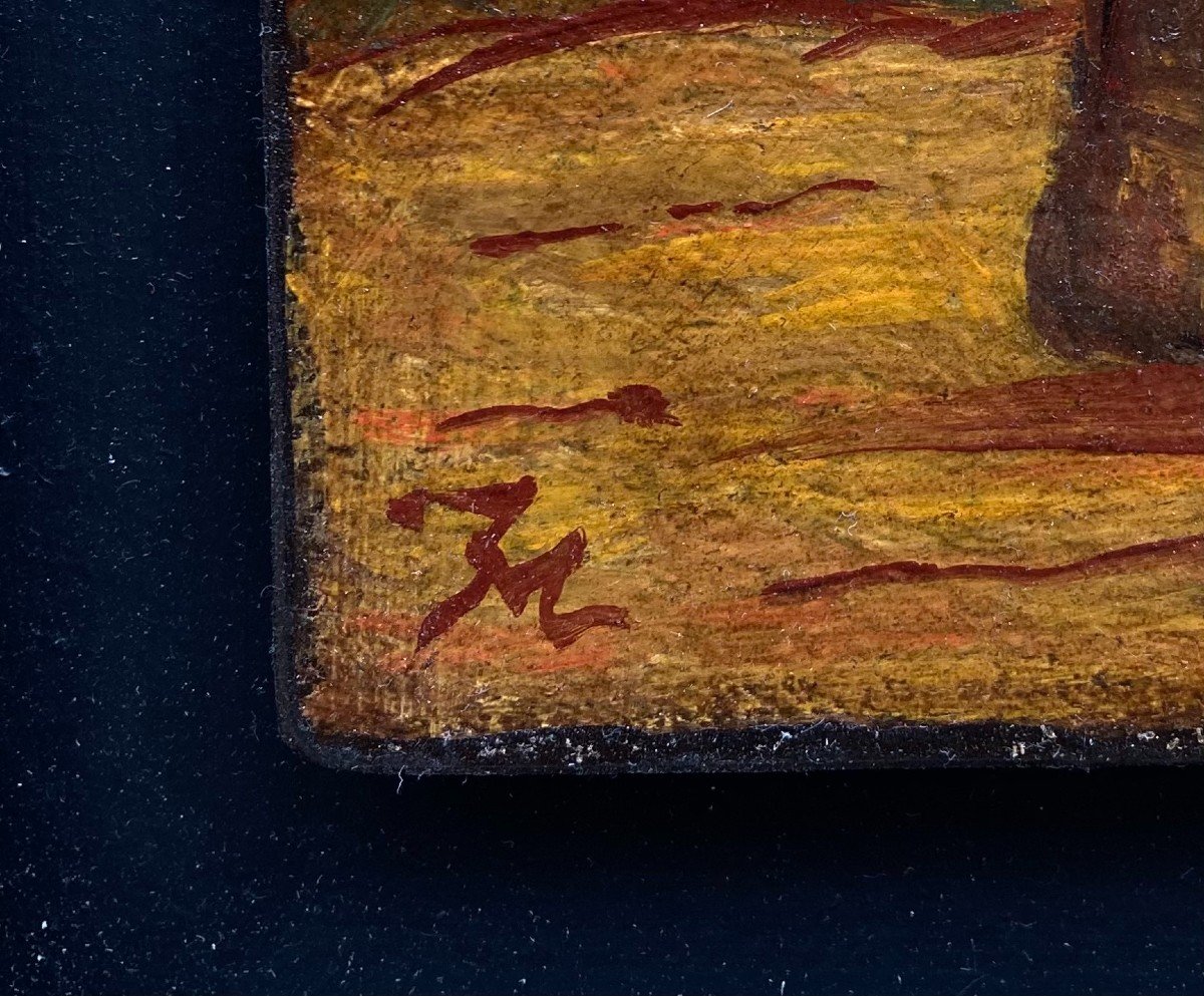 Jean Marc Lange (born In 1945). Untitled. Oil On Cardboard, Monogrammed.-photo-3