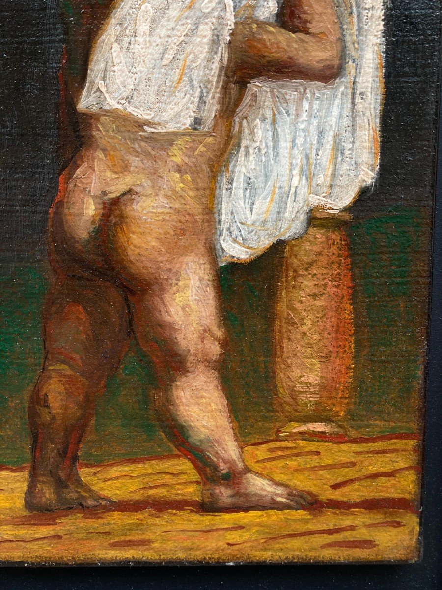 Jean Marc Lange (born In 1945). Untitled. Oil On Cardboard, Monogrammed.-photo-2