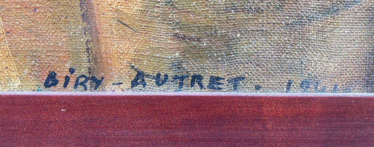 André Biry-Autret (1911-2003). Le Marché Devant Les Halles, 1941. Huile Sur Toile.-photo-3