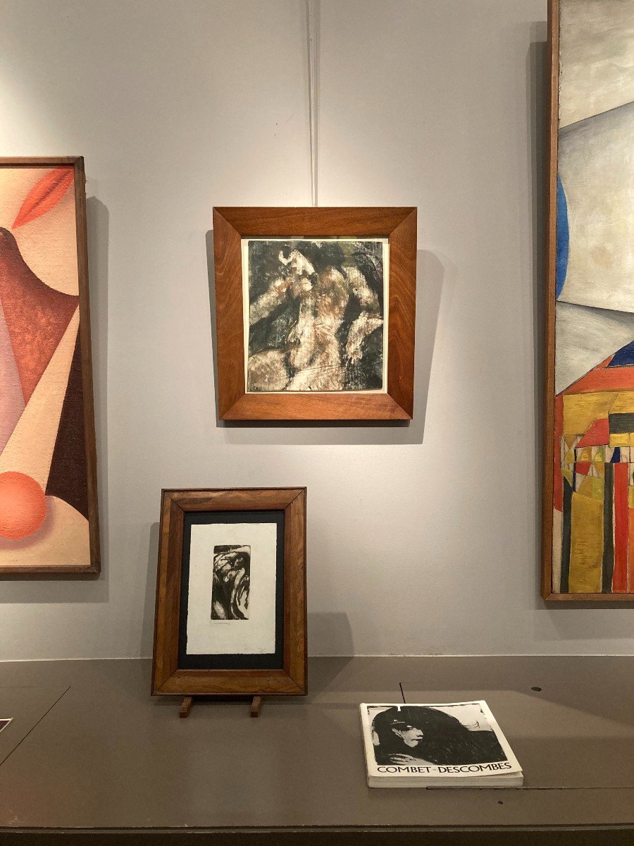 Pierre Combet-Descombes (1885-1966). Nu Alangui, Vers 1915-1920. Monotype polychrome.-photo-4
