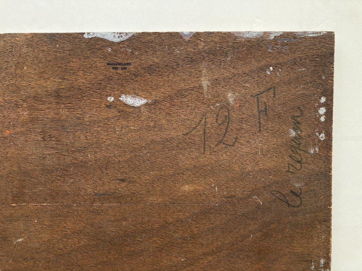 Maurice Delavier (1902-1986). Le Requin, 1947. Huile Sur Panneau, Sign&eacute;e Et Dat&eacute;e.-photo-5