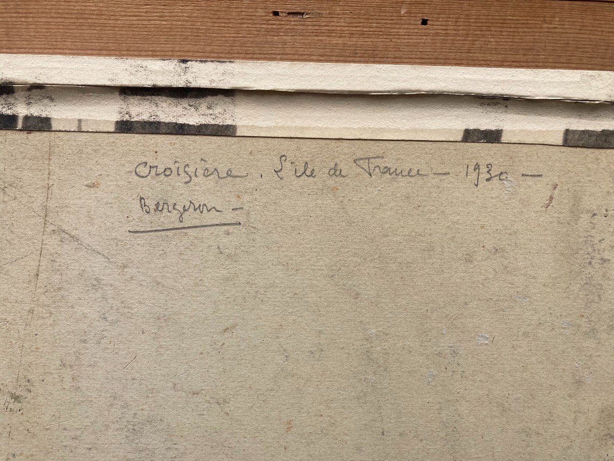 Ecole Française Vers 1930. La Croisière. Huile Sur Carton.-photo-4