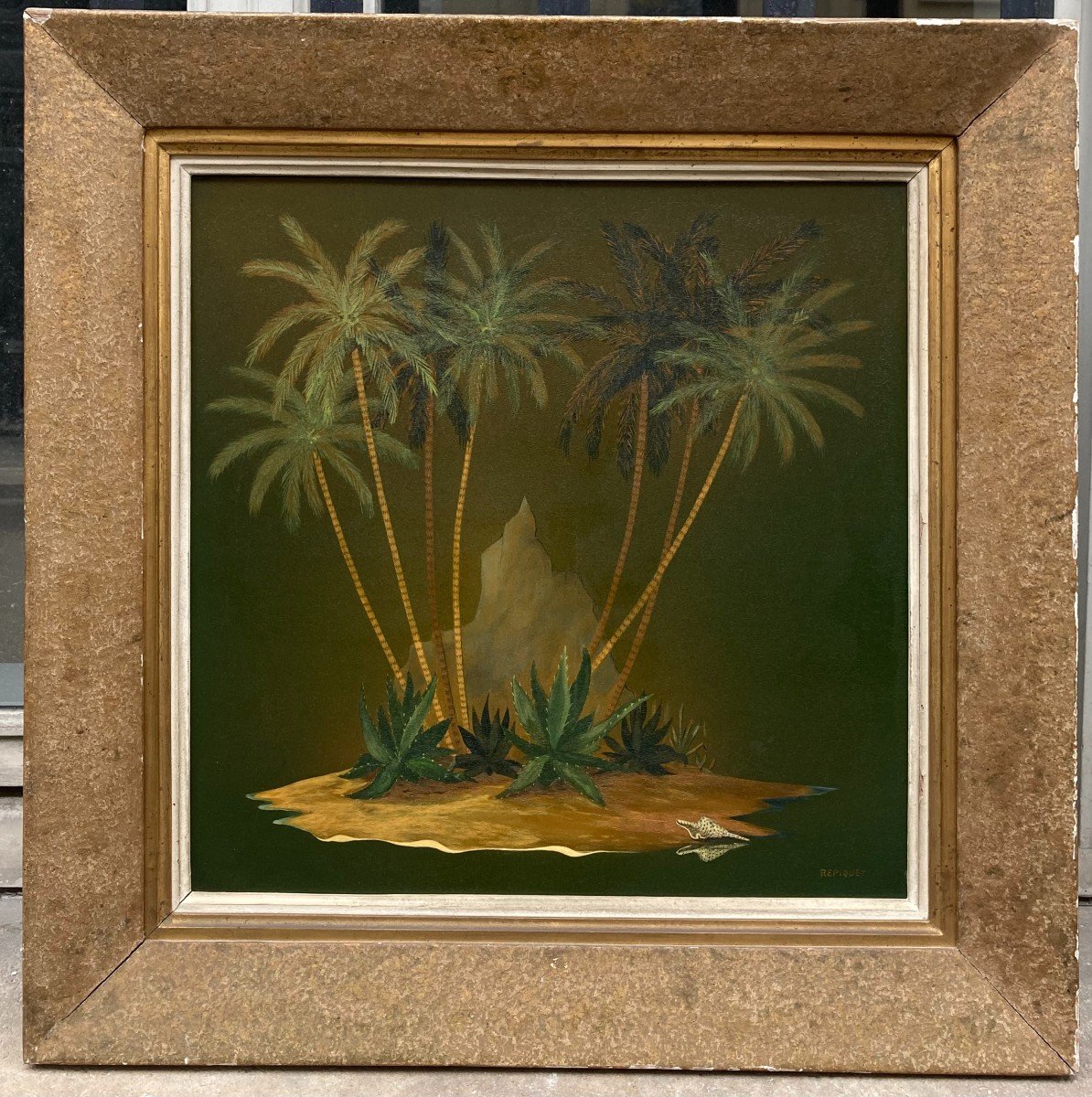 Raymond Repiquet (1896-?). Pacific. Oil On Cardboard, Signed And Titled.-photo-2