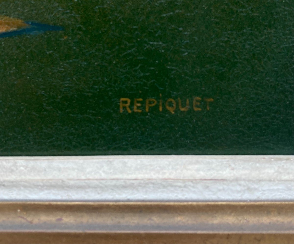 Raymond Repiquet (1896-?). Pacifique. Huile Sur Carton, Signée Et Titrée.-photo-3