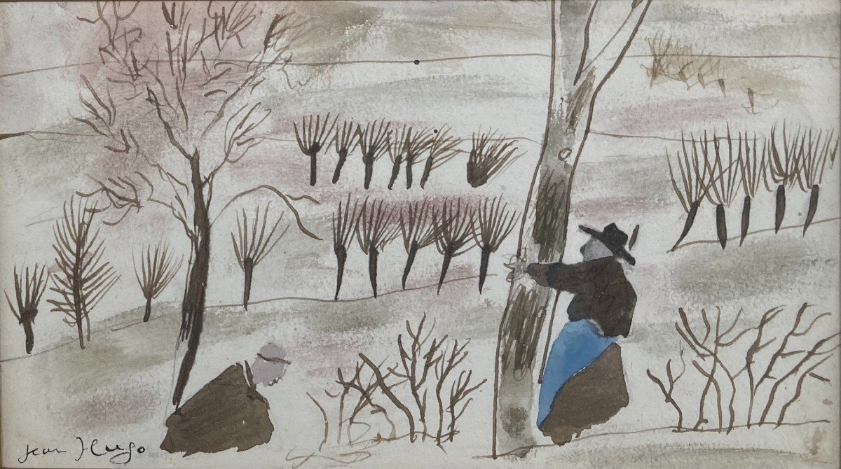 Jean Hugo (1894-1984). Autumn. Ink And Watercolor On Paper, Signed.