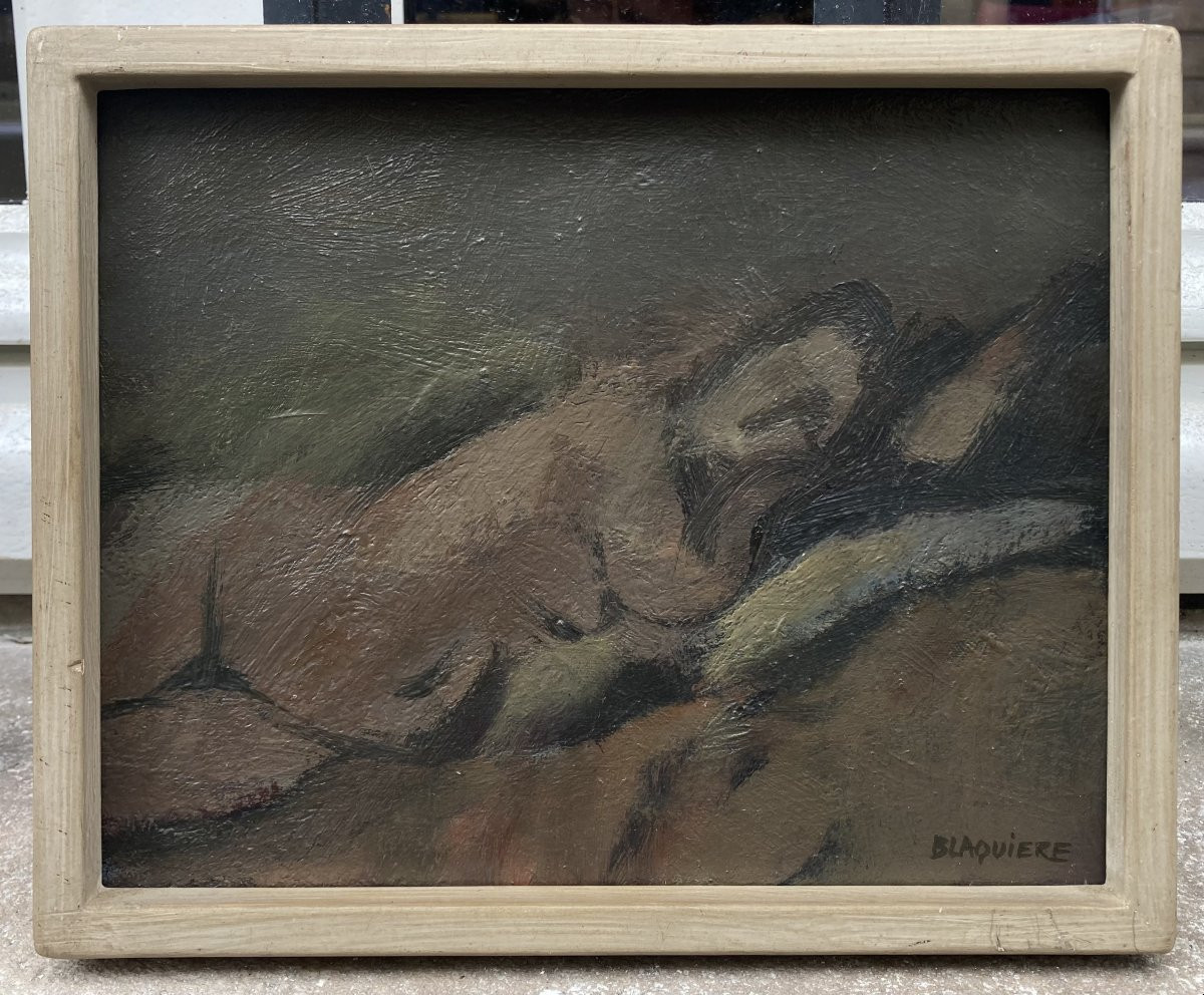 Roger Blaquière (born 1933). Nude. Oil On Canvas, Signed Lower Right.-photo-2