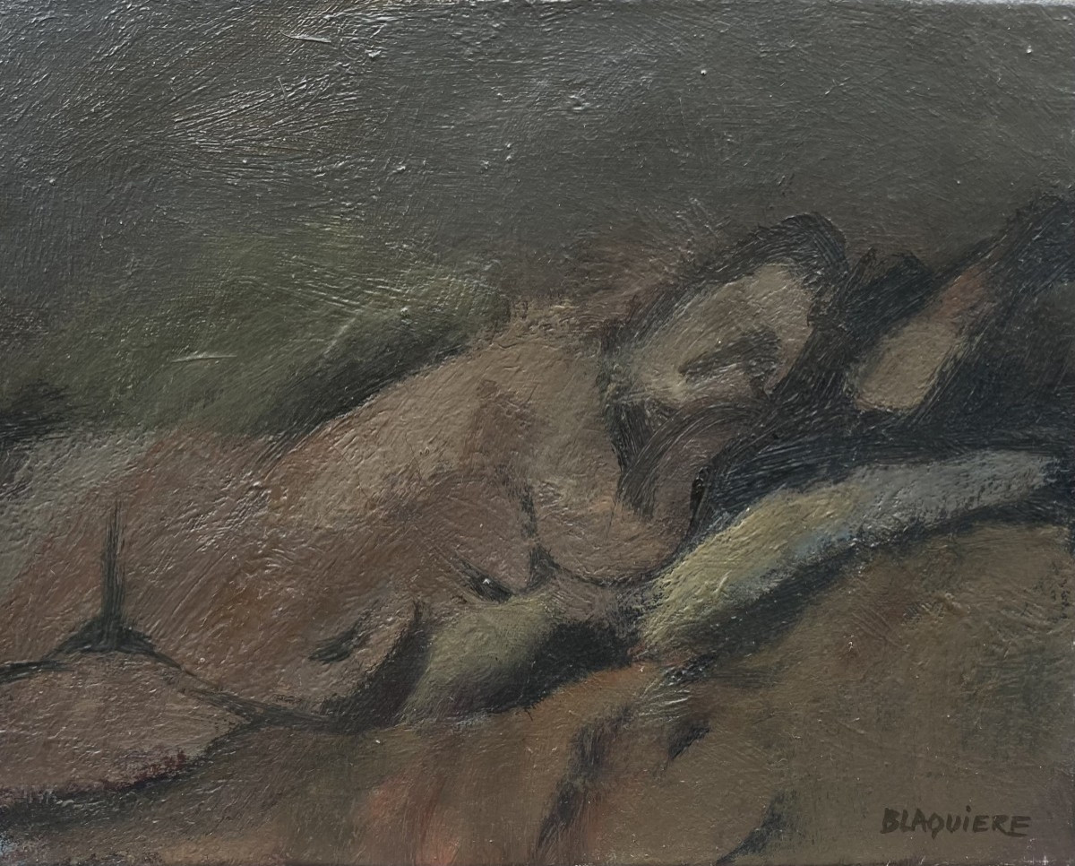 Roger Blaquière (born 1933). Nude. Oil On Canvas, Signed Lower Right.