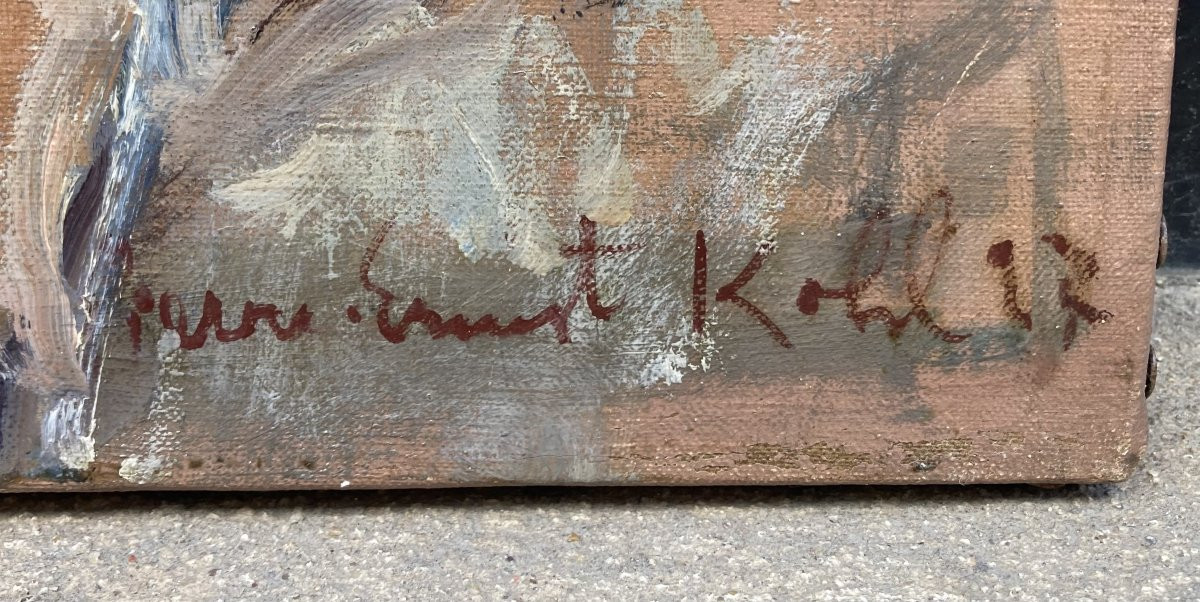 Pierre Ernest Kohl (1897-1985). Portrait Of A Woman With A Mask, 1927. Oil On Canvas.-photo-3