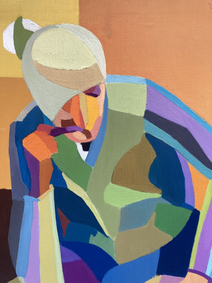 Emile Lafamé (1934-2017). l'Accidenté, 1969. Oil On Canvas, Signed And Dated.-photo-4