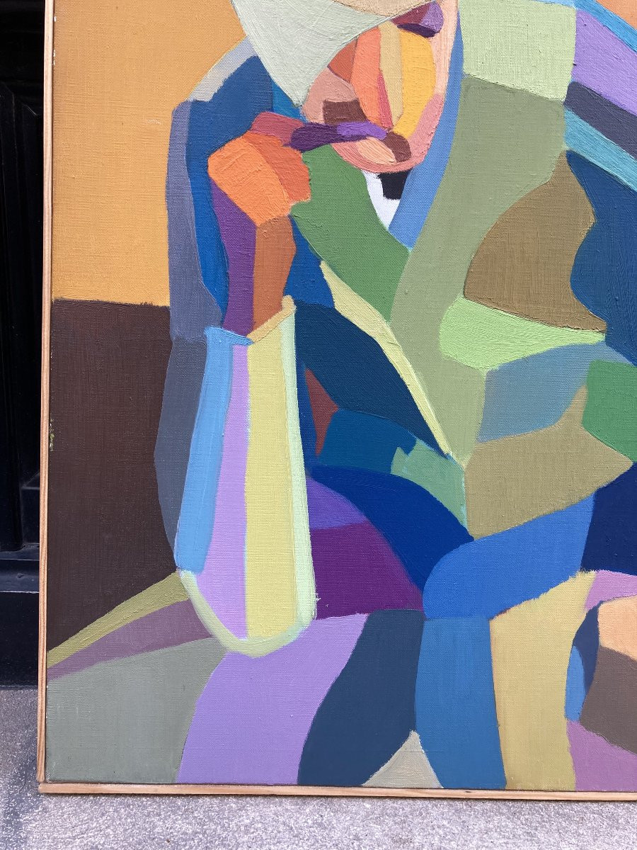 Emile Lafamé (1934-2017). l'Accidenté, 1969. Oil On Canvas, Signed And Dated.-photo-1