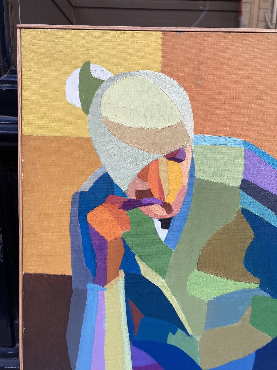 Emile Lafamé (1934-2017). l'Accidenté, 1969. Oil On Canvas, Signed And Dated.-photo-2