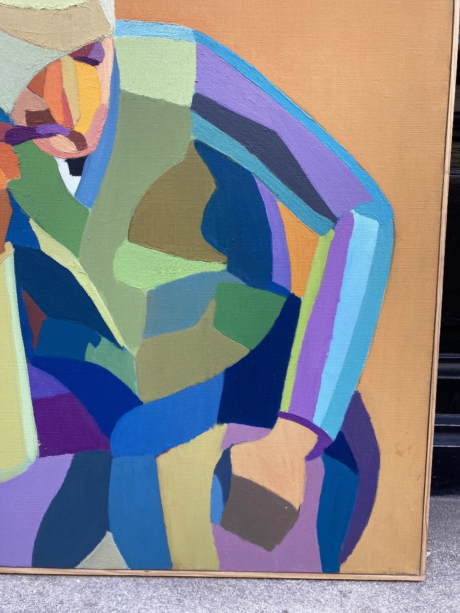 Emile Lafamé (1934-2017). l'Accidenté, 1969. Oil On Canvas, Signed And Dated.-photo-4