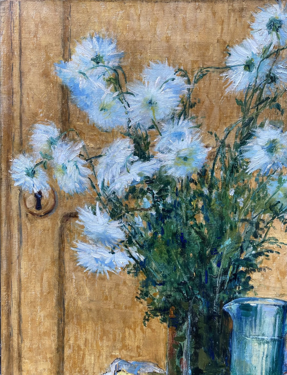 Louis-claude Paviot (1872-1943). Chrysanthemums. 1898. Oil On Canvas, Signed And Dated.-photo-5