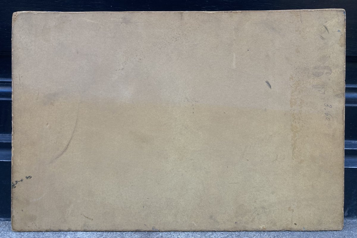 Lucien Quenard (1902-1995). Village enneigé dans les Alpes. Huile sur carton.-photo-4