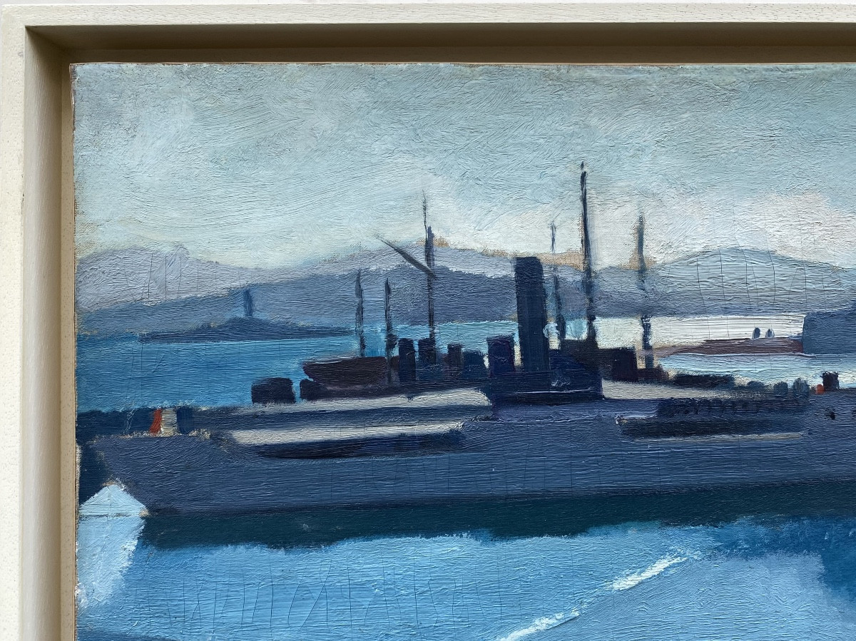 Jean Berque (1896-1954). The Harbor Of Toulon, 1926. Oil On Canvas.-photo-1