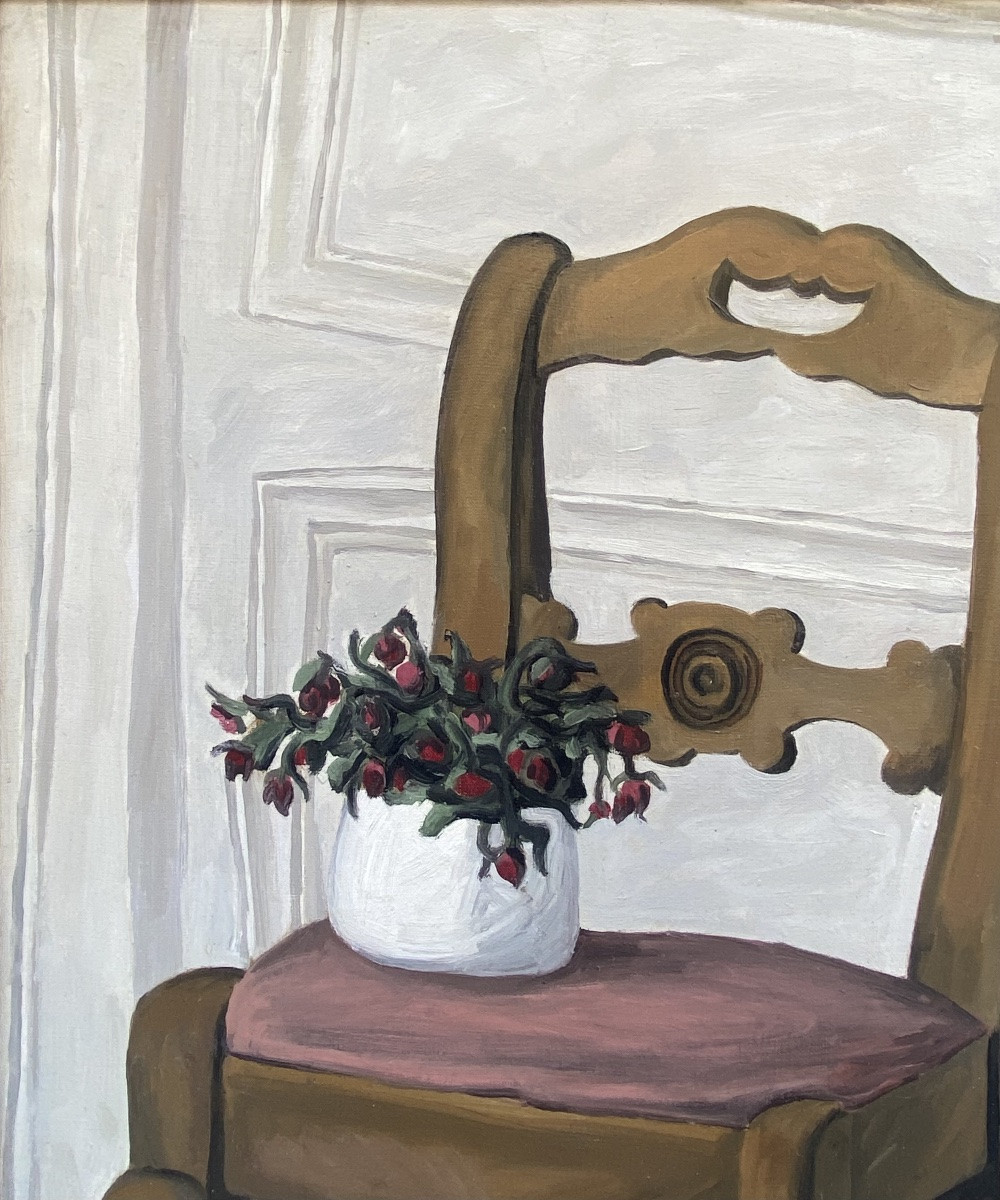 Maurice Leroy (1885-1973). La chaise, 1959. Huile sur toile-photo-2