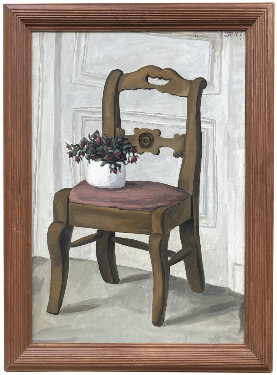 Maurice Leroy (1885-1973). La chaise, 1959. Huile sur toile