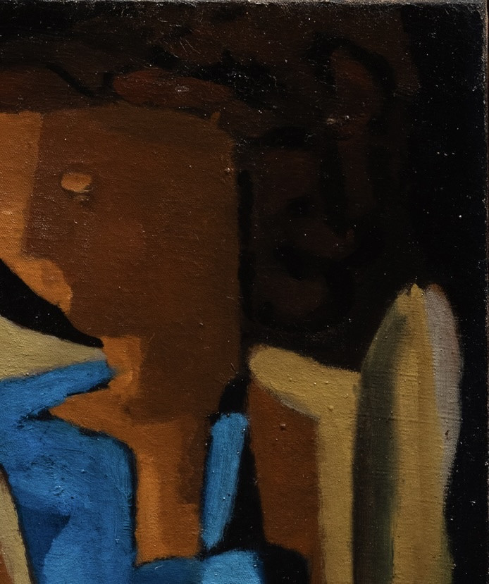 Mr. Weissman (active Around 1940). Young Woman With A Flower, 1948. Oil On Canvas.-photo-1
