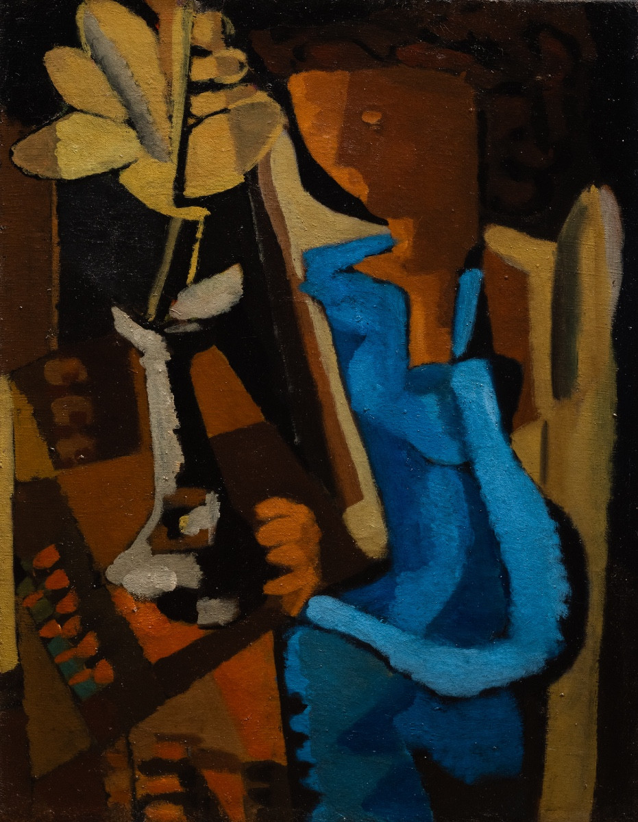 Mr. Weissman (active Around 1940). Young Woman With A Flower, 1948. Oil On Canvas.