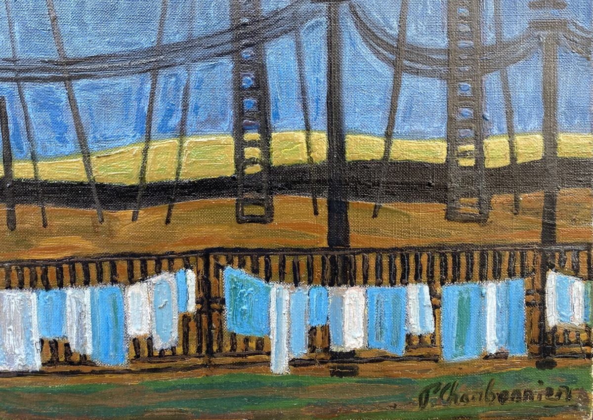 Pierre Charbonnier. Saint Etienne. 1955. Oil On Canvas, Signed. -photo-5