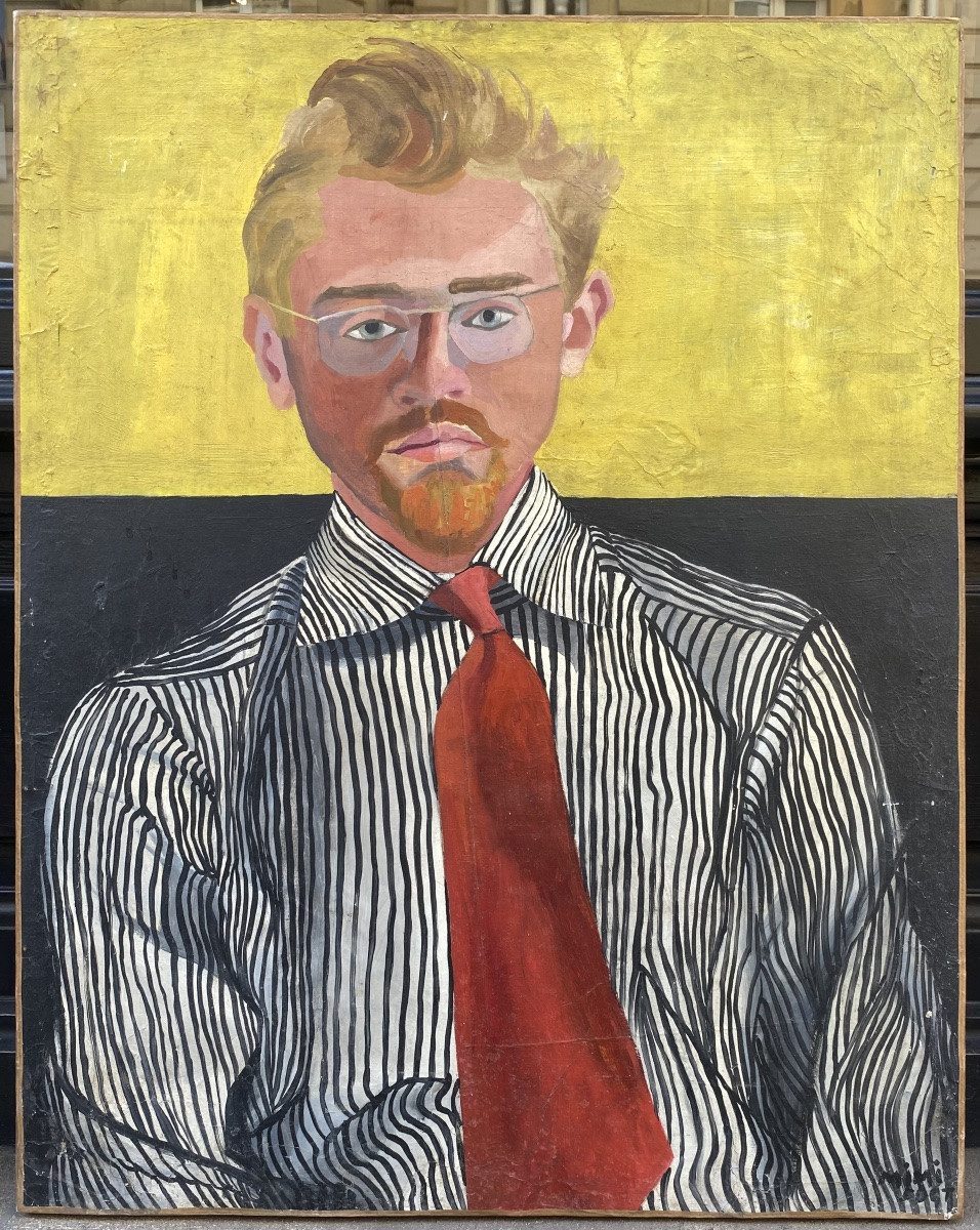 Mimi Fogt. Portrait Of Toni Saulnier, Paris Match. Oil On Canvas. -photo-2