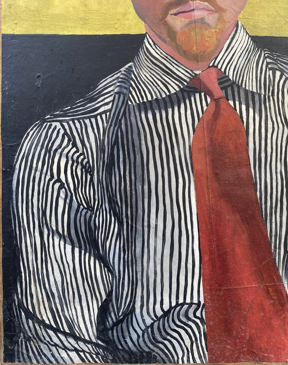 Mimi Fogt. Portrait Of Toni Saulnier, Paris Match. Oil On Canvas. -photo-4