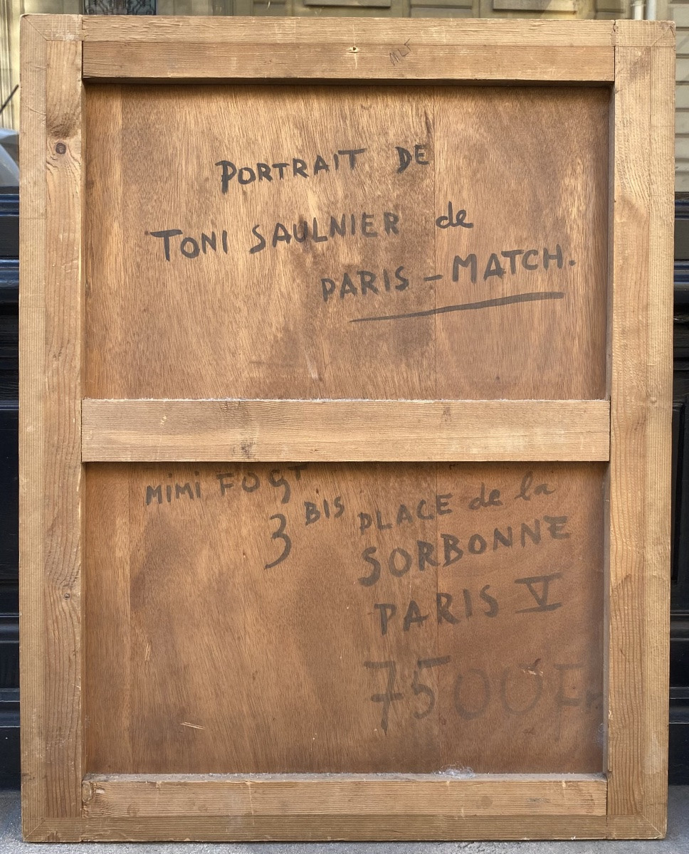 Mimi Fogt. Portrait Of Toni Saulnier, Paris Match. Oil On Canvas. -photo-4