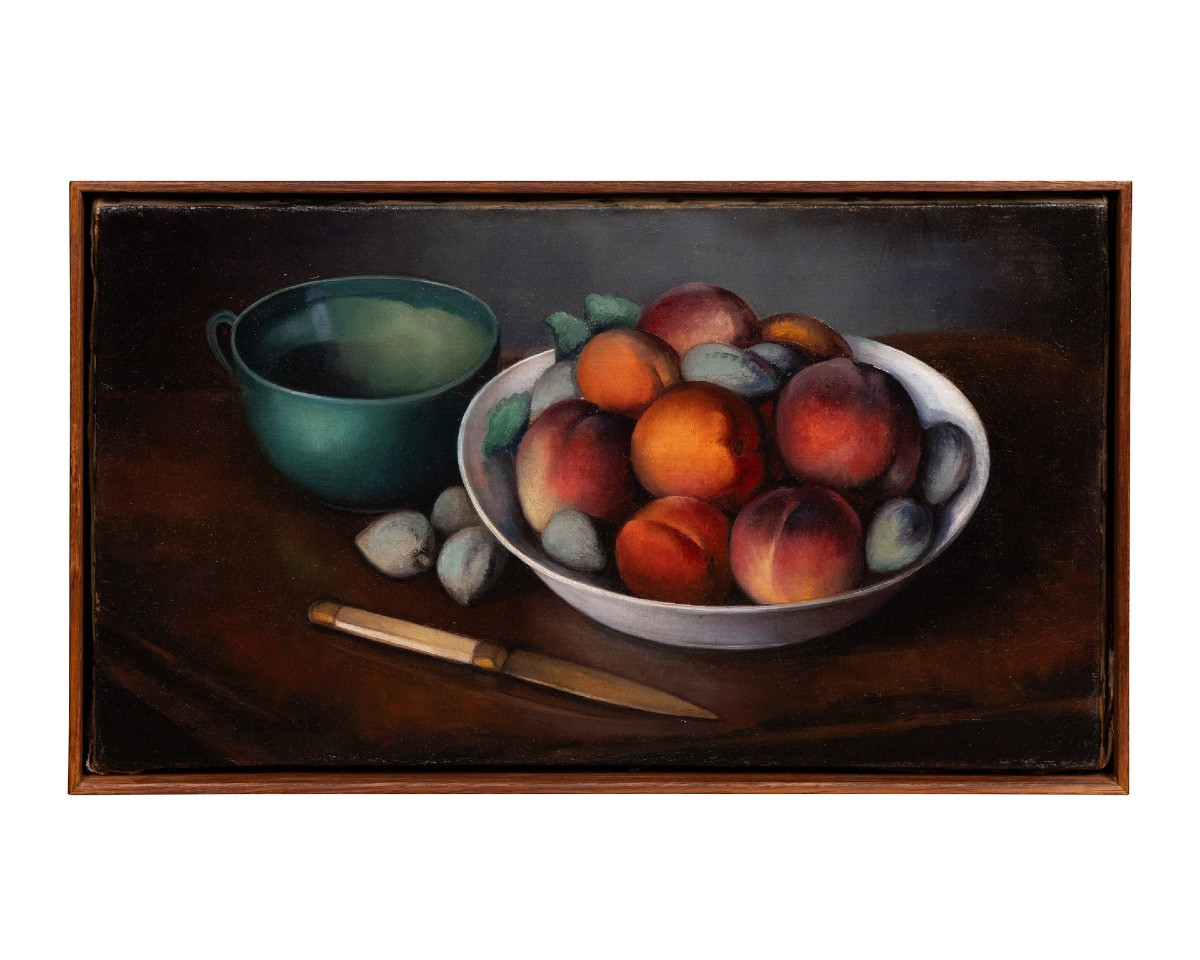 Charles JACQUEMOT (1879-1945).  Pêches et amandes. Huile sur toile.-photo-3