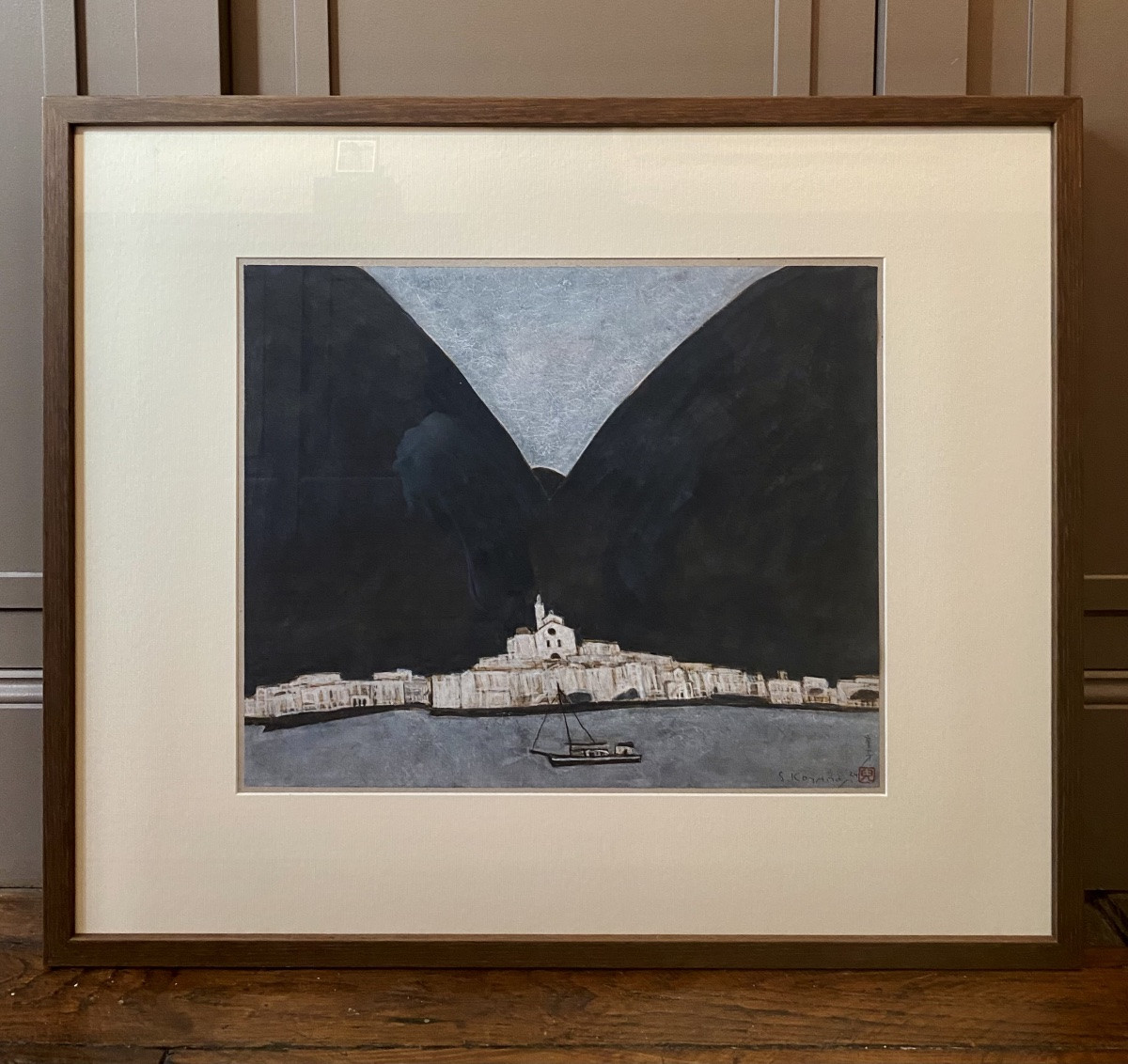 Shigeyoshi Koyama (Né en 1940). Vue de Cadaquès. 2024. Aquarelle, signée.-photo-2