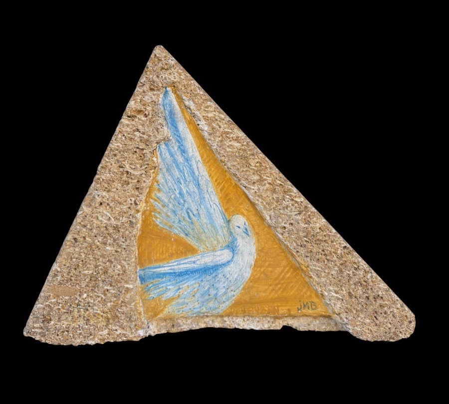 Jeanne-marie Bertaux (1924–2024). Bird In Flight. Fresco Painting On Stone.