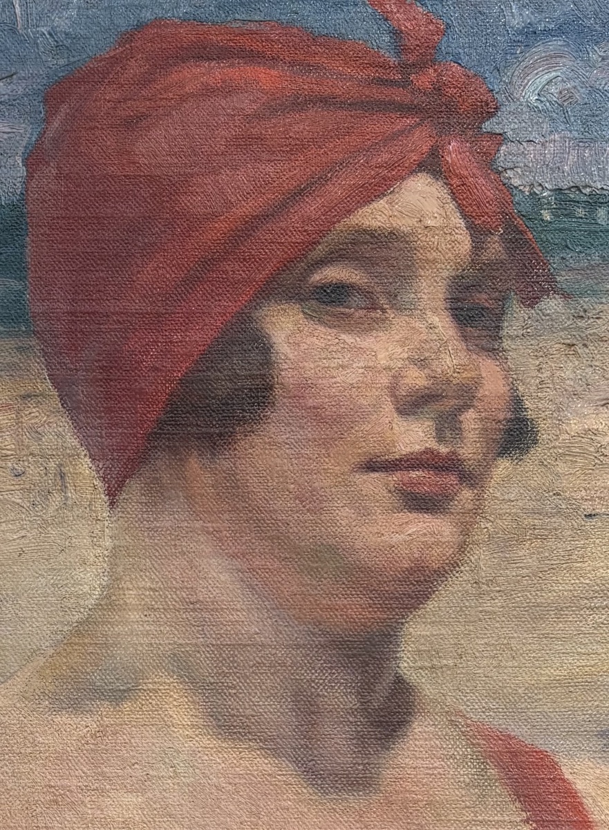 Fernand Gaudfroy (1885-1964). Portrait de baigneuse, 1930. Signée et datée. -photo-1