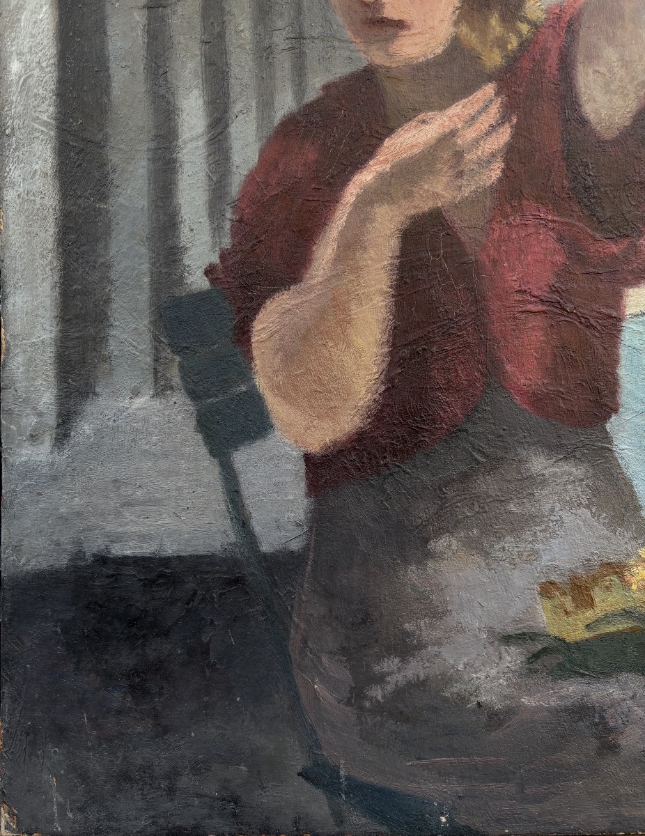 Bertrand Mogniat Duclos (1903–1887). Young Woman In Venice. Oil On Cardboard, Signed. -photo-1