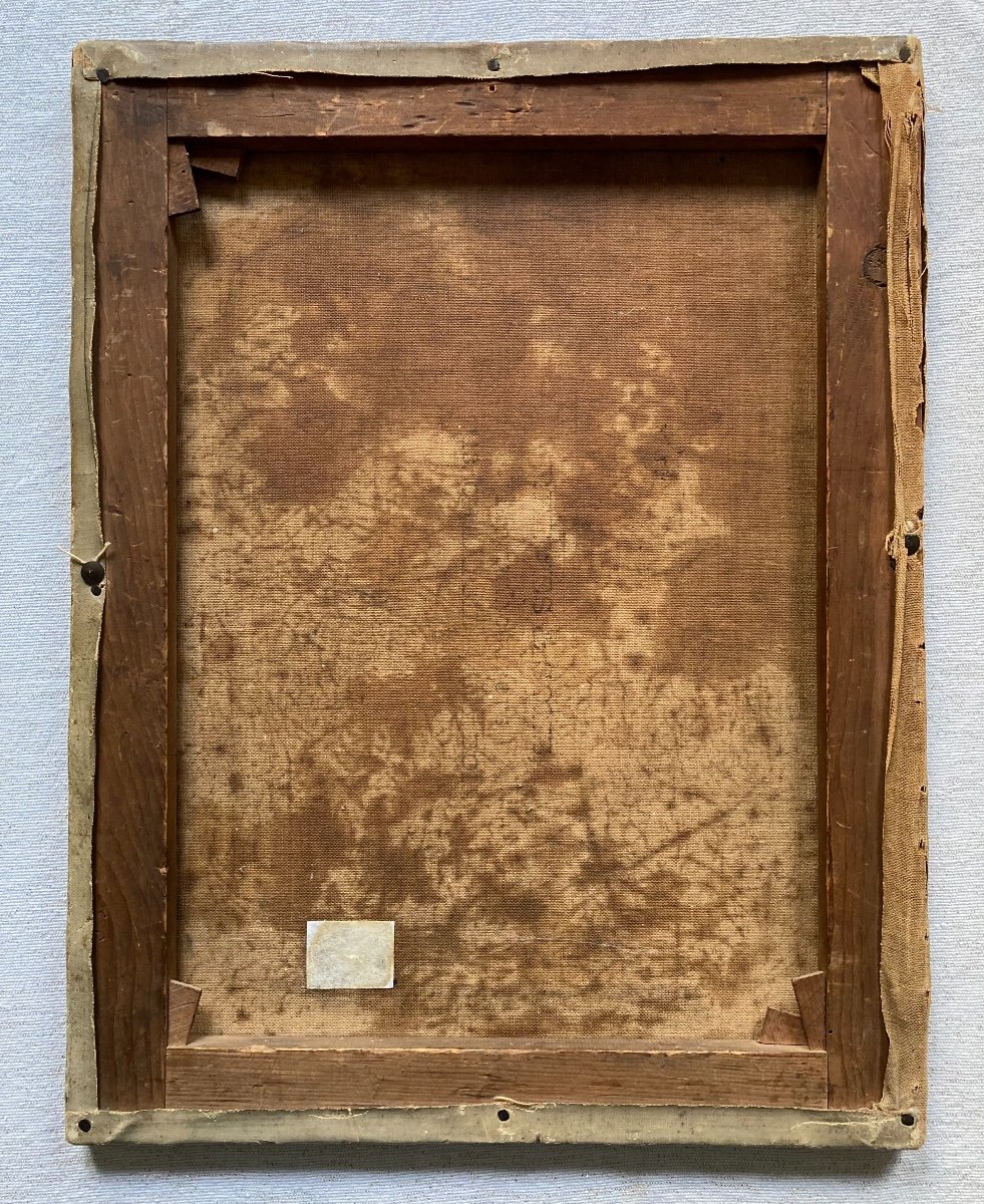 C. CHANTRE (XIXe). Fleurs, Orange Et Fraises, 1872. Huile Sur Toile, Signée Et Datée. -photo-4