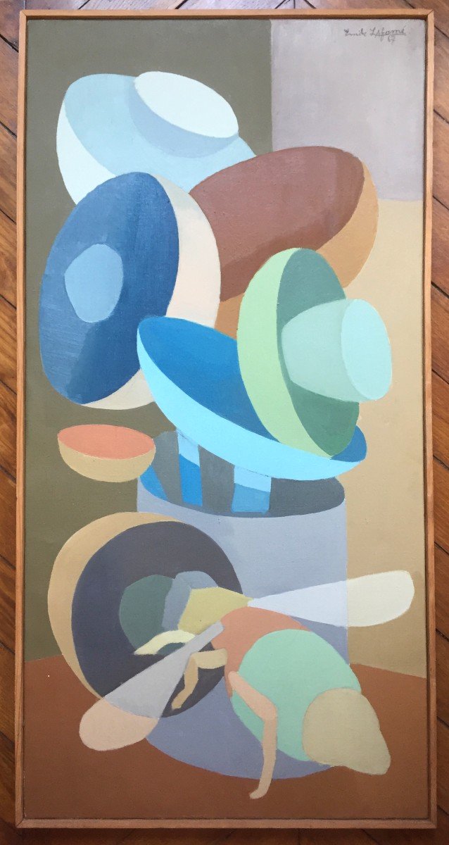 Émile Lafamé (1934-2017). L'Abeille, 1967. Huile Sur Toile, Signée Et Datée. -photo-2