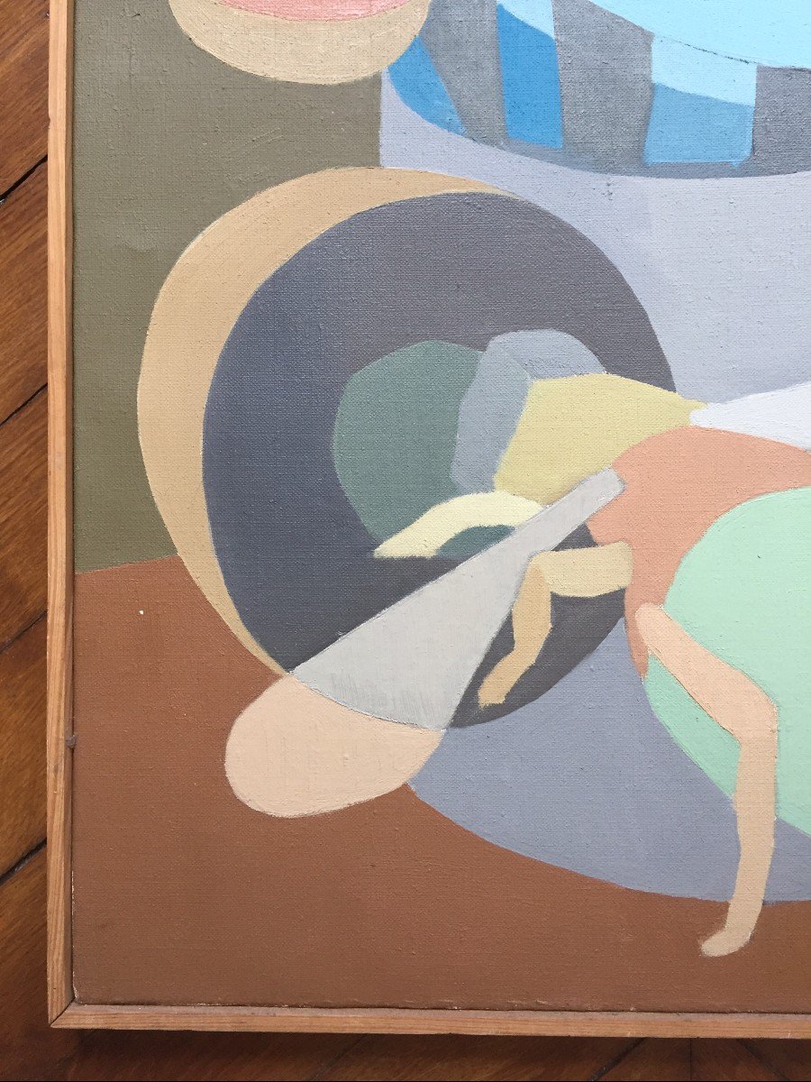 Émile Lafamé (1934-2017). L'Abeille, 1967. Huile Sur Toile, Signée Et Datée. -photo-1