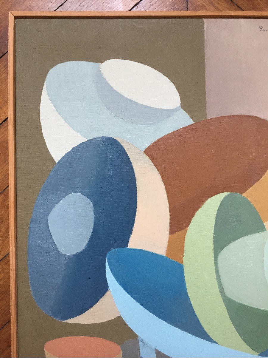 Émile Lafamé (1934-2017). L'Abeille, 1967. Huile Sur Toile, Signée Et Datée. -photo-2