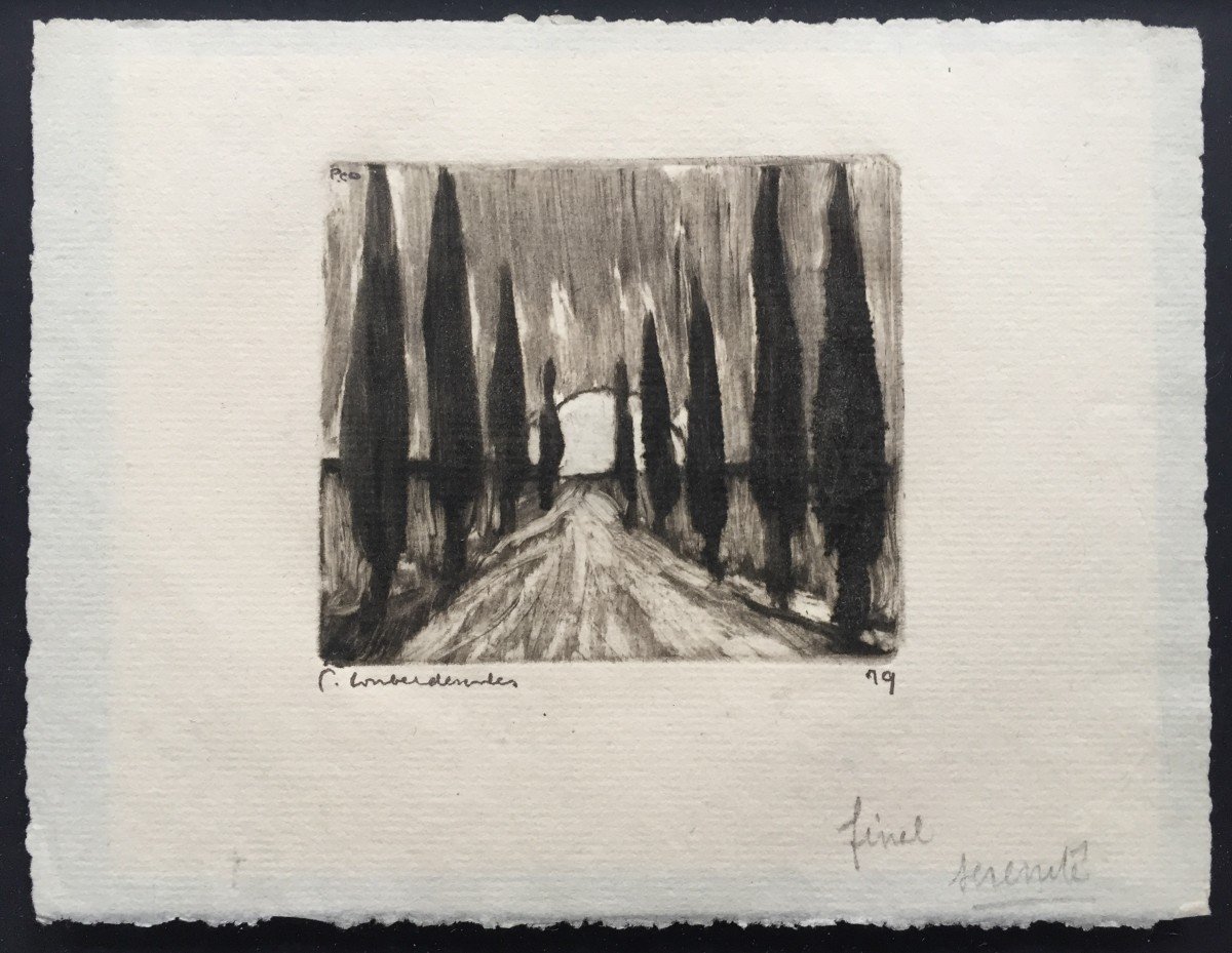 Pierre Combet Descombes (1885-1966). Sérénité, 1919. Monotype, Signed, Titled And Dated.-photo-2