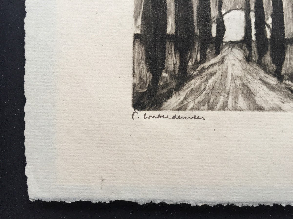 Pierre Combet Descombes (1885-1966). Sérénité, 1919. Monotype, Signed, Titled And Dated.-photo-1