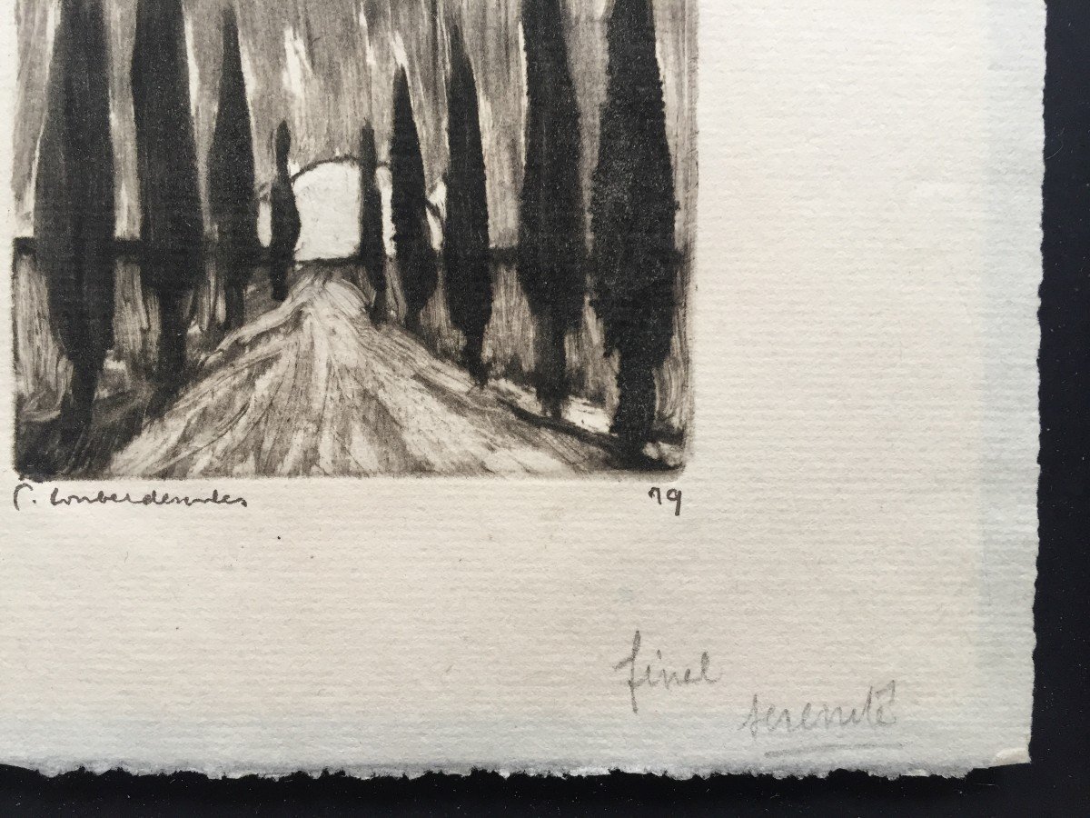 Pierre Combet Descombes (1885-1966). Sérénité, 1919. Monotype, Signed, Titled And Dated.-photo-4