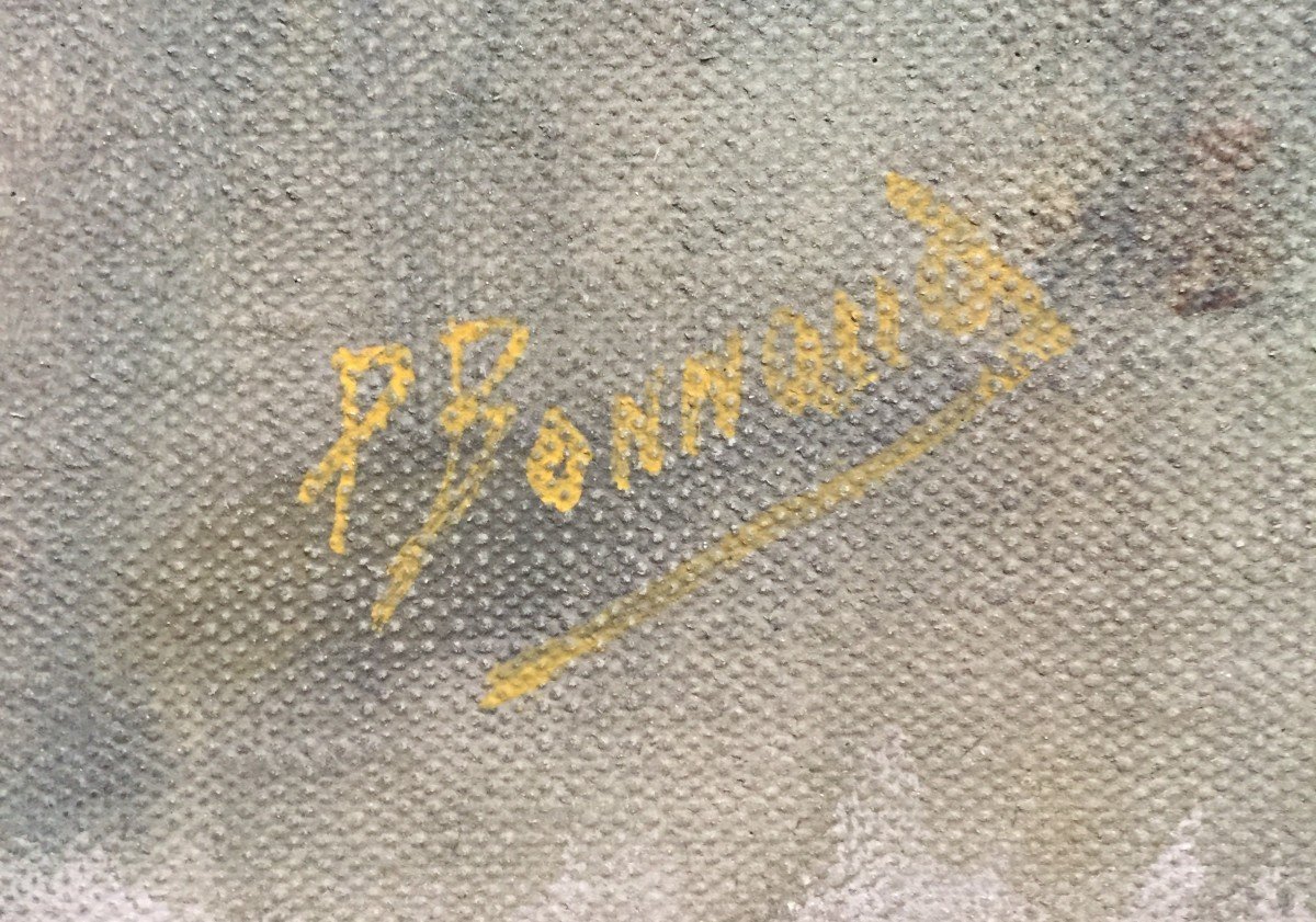 Pierre Bonnaud (1865-1930). Dancer. Oil On Canvas Mounted On Cardboard, Signed. Framework.-photo-3
