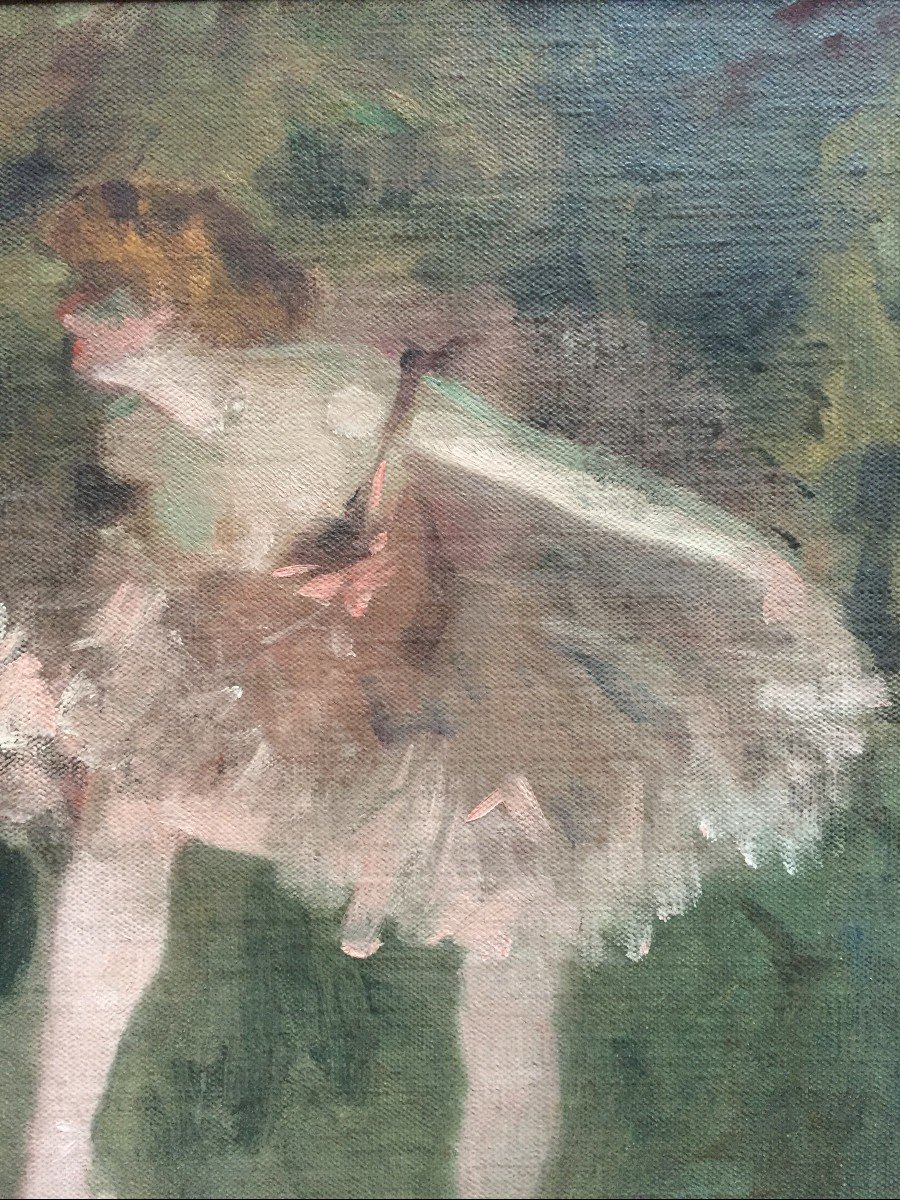 Pierre Bonnaud (1865-1930). Dancer. Oil On Canvas Mounted On Cardboard, Signed. Framework.-photo-2