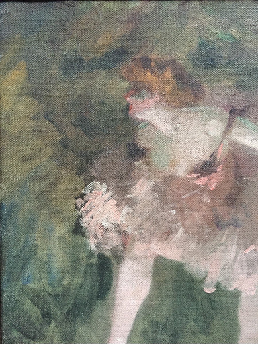 Pierre Bonnaud (1865-1930). Dancer. Oil On Canvas Mounted On Cardboard, Signed. Framework.-photo-3